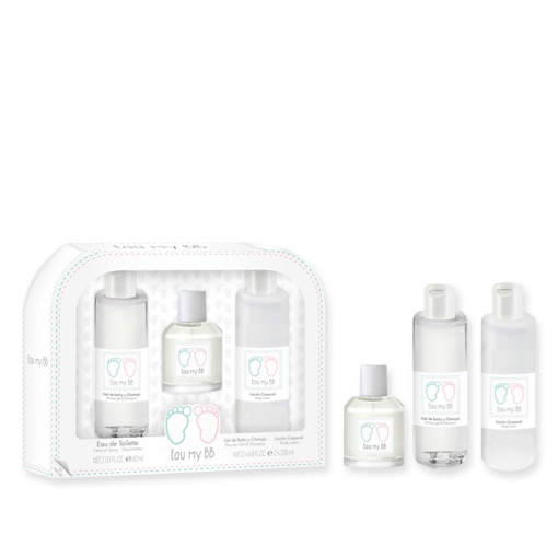 Children's aromatic set that contains a 60ml Eau de Toilette, 100ml shower gel, and 100ml body lotion.